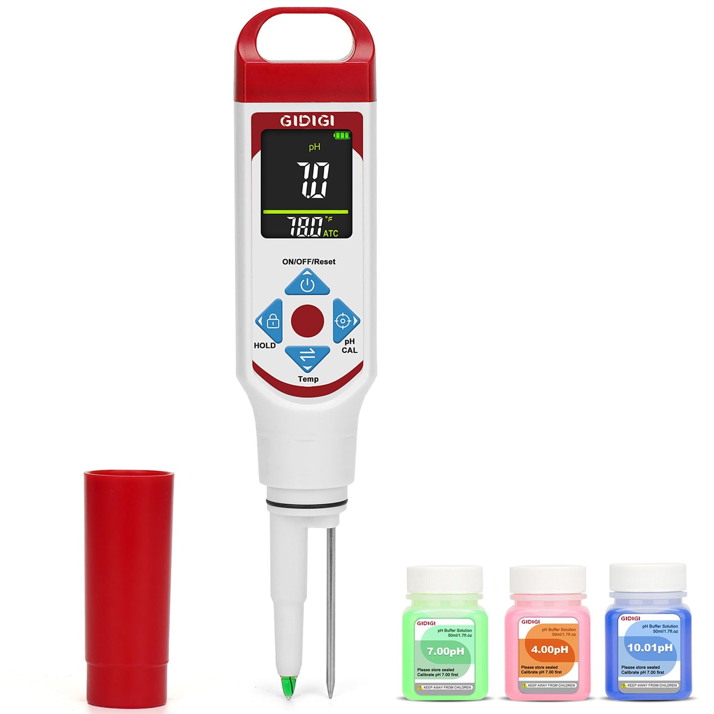 GIDIGI Food pH Meter with ATC, Spear Probe for Sourdough & Meat