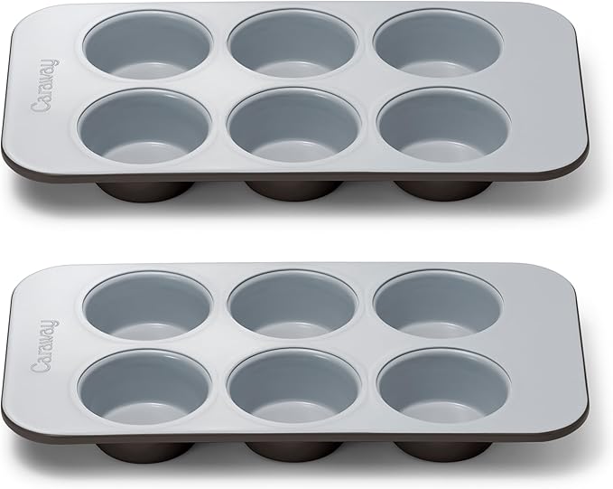 Caraway Non-Stick Ceramic-Coated 12-Cup Muffin Pan Duo