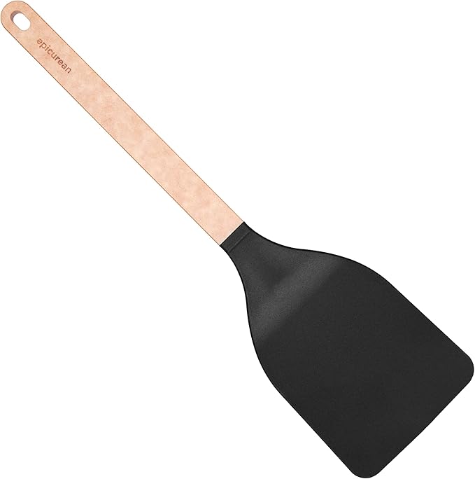 Epicurean Gourmet Series Med Nylon Turner, Spatula, Serving Tool-Natural Handle with Black Head