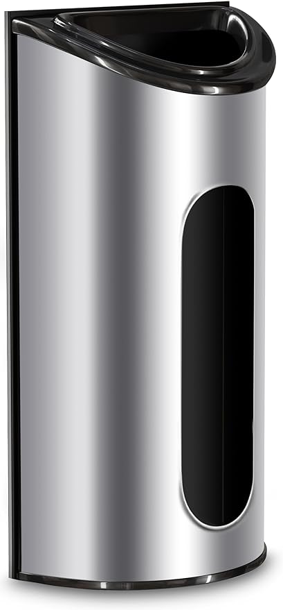Utopia Kitchen Wall-Mounted Stainless Steel Grocery Bag Holder & Dispenser, Space-Saving Plastic Bag Holder for Kitchen, Pantry or Cabinet, Reusable Plastic Bag Organizer, Silver