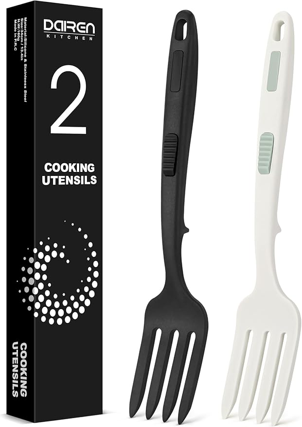 Large Silicone Flexible Cooking Fork, Non Stick Whisks for Mix Ingredients