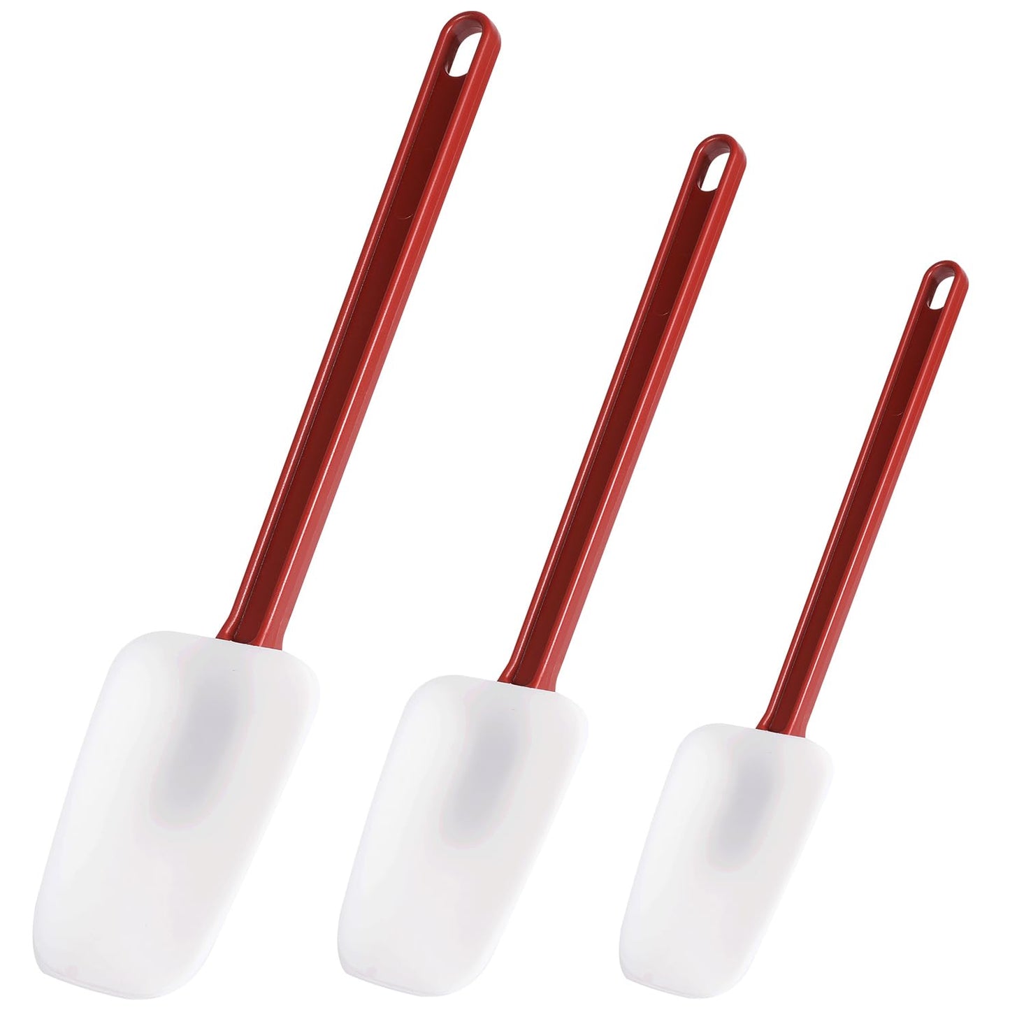 Silicone High Heat Spatula Set, 3pc (9.5/14/16Inches) - Commercial Rubber Spatula for Cooking