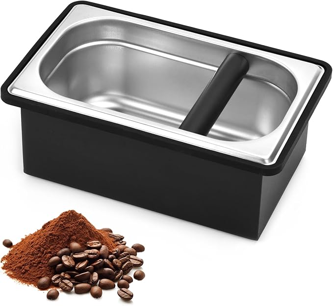 Espresso Knock Box Stainless Steel Coffee Puck Container Knockbox
