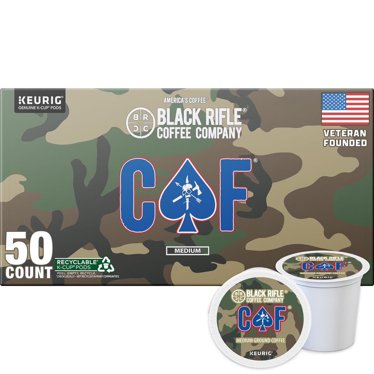 Black Rifle Coffee Company Medium Roast K Cups (CAF, 72 Count)