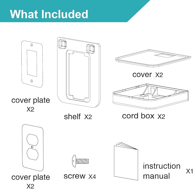 ALLICAVER Outlet Shelf, Bathroom Wall Holder with Built-in Cable Management, Wall Organizer for Smart Home Decor Space Saving Electric Toothbrush Use as Echo Holder (Vertical Decora&Duplex, 2, Pack)