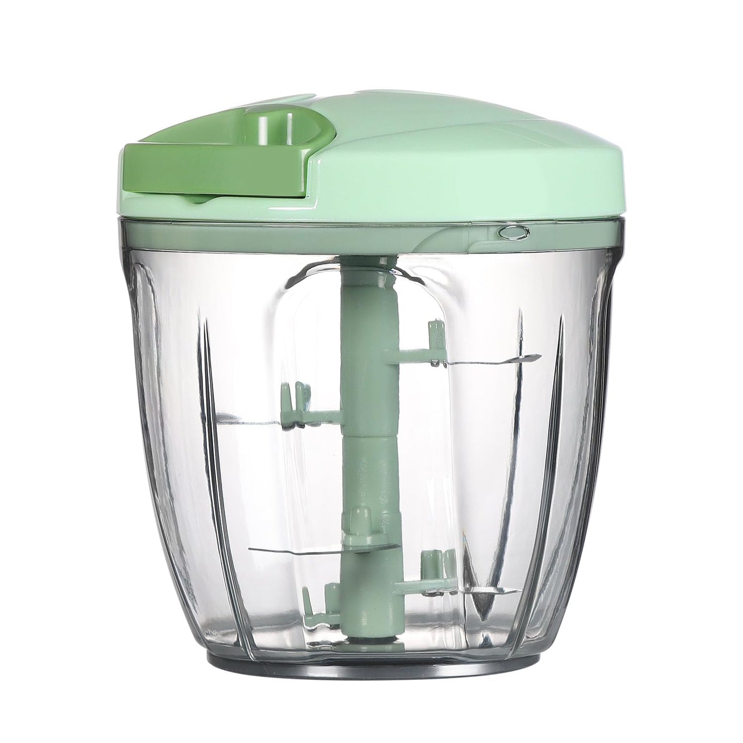 Ourokhome Manual Food Processor Vegetable Chopper, Portable Hand Pull String Garlic Mincer Onion Cutter for Veggies, Ginger, Fruits, Nuts, Herbs, etc., 500ml, Blue