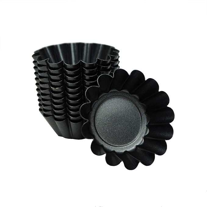 Proshopping 12 Pack Mini Tart Pan, Little Nonstick Carbon Steel Tart Molds