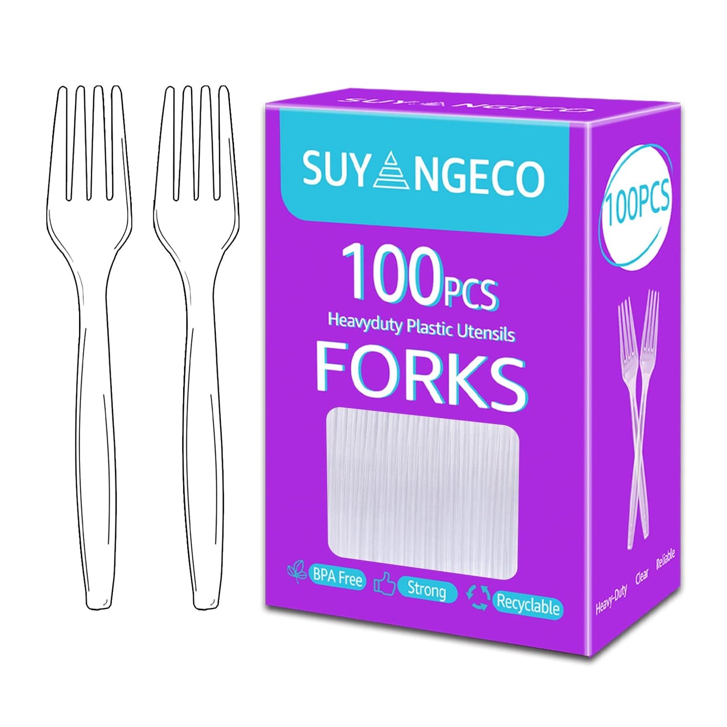 400 Count Extra Heavy Duty Plastic Spoons Clear Disposable Spoons Bulk
