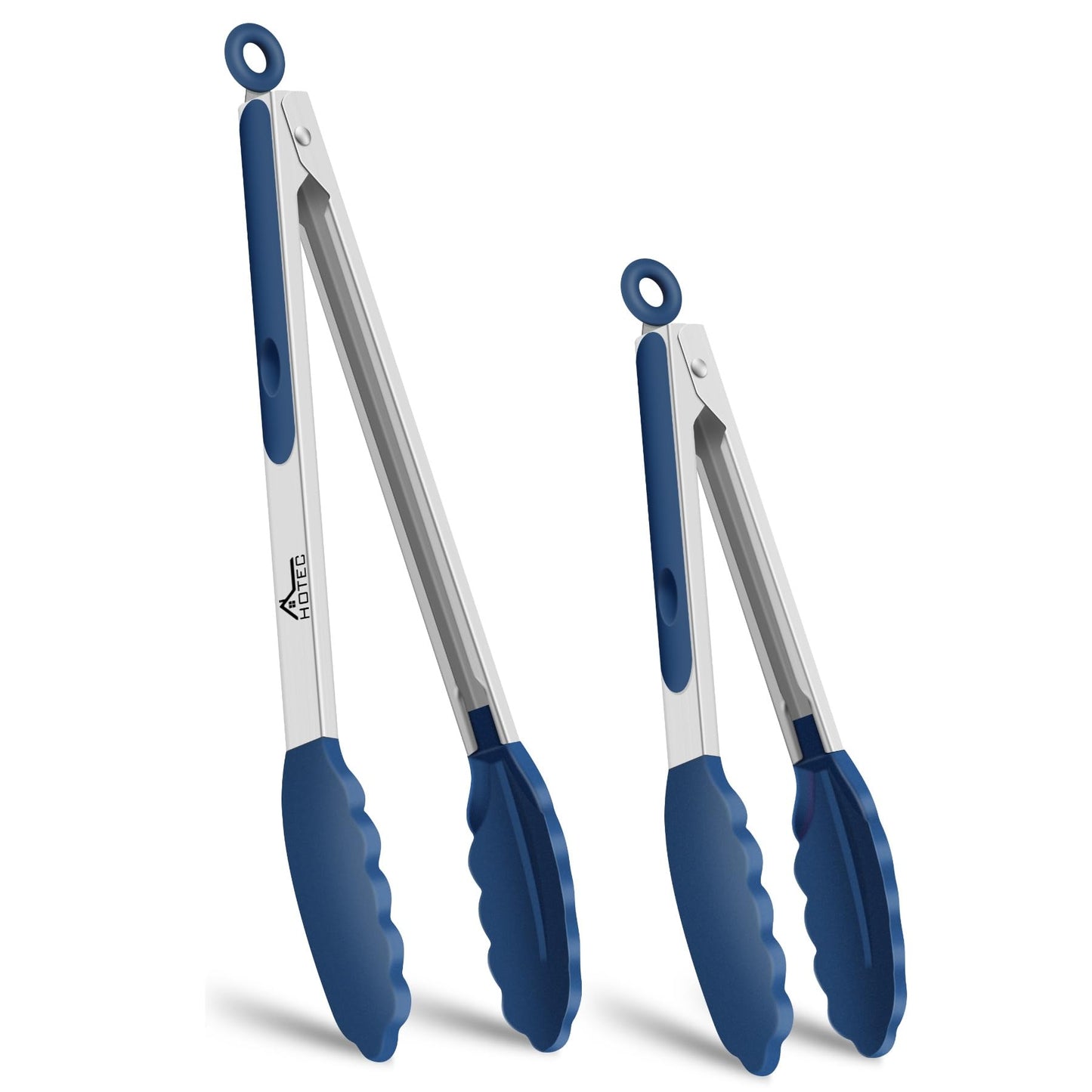 HOTEC Premium Stainless Steel Locking Kitchen Tongs with Silicon Tips, Set of 3-7", 9" and 12" (Purple)