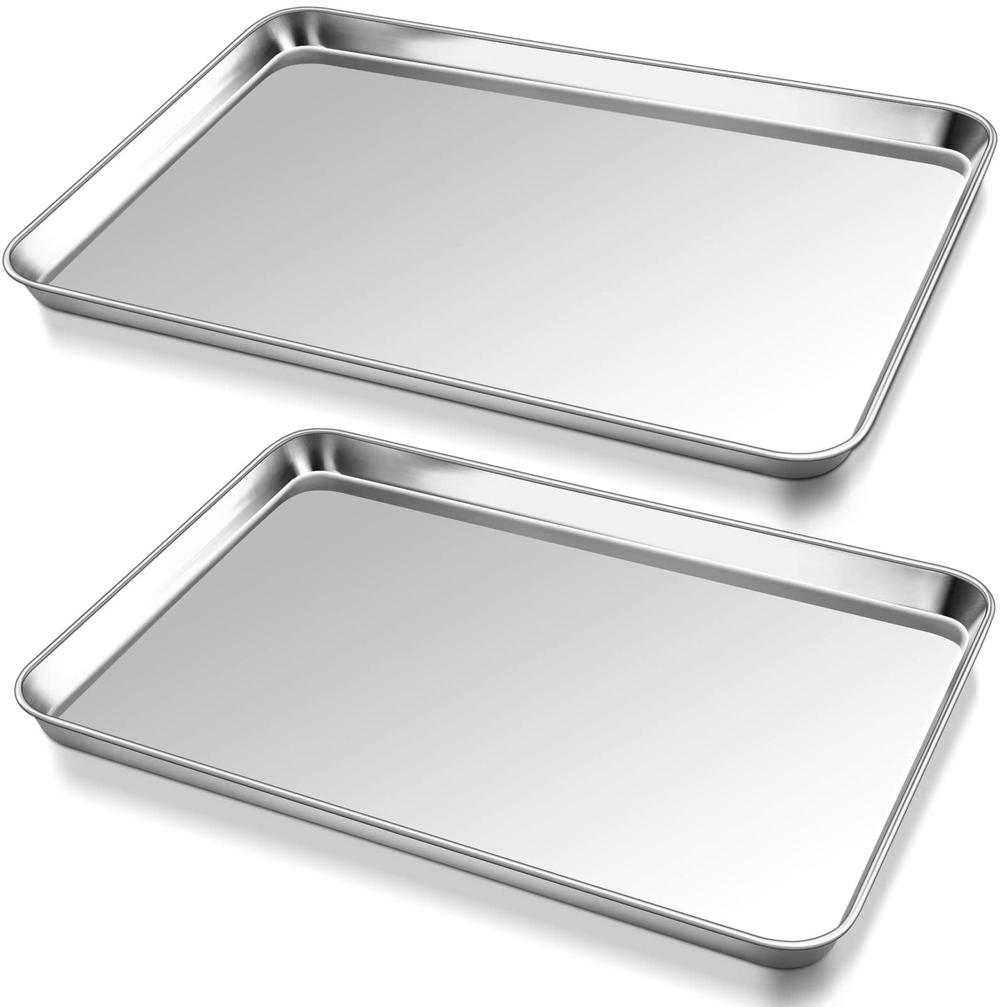P&P CHEF Baking Sheet Pan, Stainless Steel Cookie Sheet, 12.5 Inch & 2 Pcs