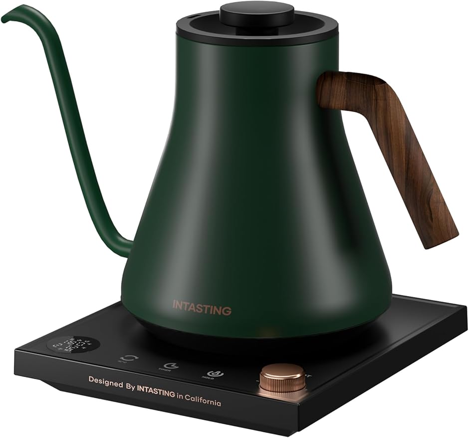 INTASTING Electric Kettles, Gooseneck Electric Kettle, ±1℉ Temperature Control, Stainless Steel Inner, Quick Heating, for Pour Over Coffee, Brew Tea, Boil Hot Water, 0.9L (Artisan)