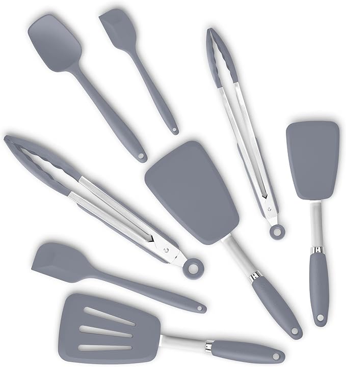 3-Piece Silicone Spatula Set, 600°F Heat Resistant, Orange