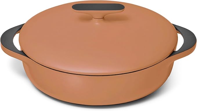 Caraway Enameled Cast Iron Braiser Pan for Slow Cooking