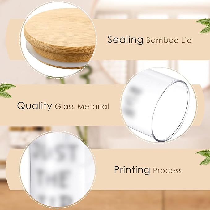 Tessco 6 Pcs Apothecary Jars Glass Jars with Lids for Bathroom Qtip Holder Glass Cotton Ball Holder for Home Bathroom Farmhouse Storage Containers Makeup Organizer Decoration