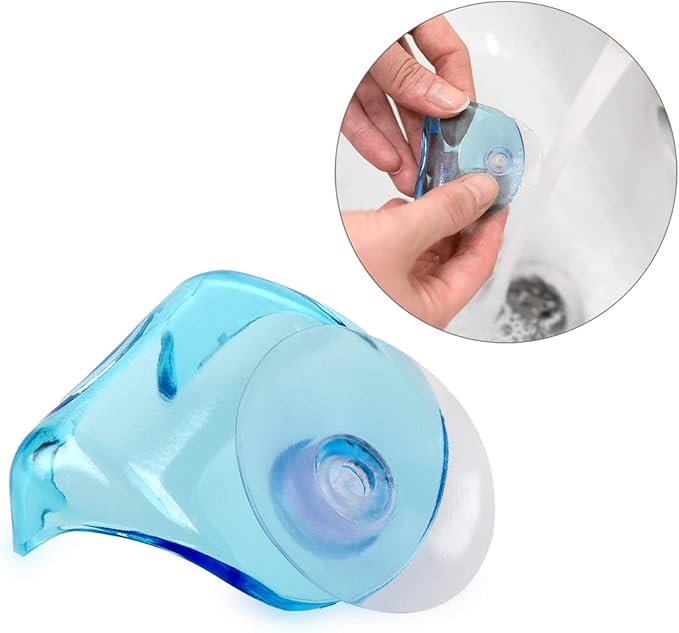 kwmobile 2x Razor Holder with Suction Cup - Self-Adhesive Shaver Wall Mount - Bathroom Organizer for Glass and Tiles - Black/Light Blue/Transparent