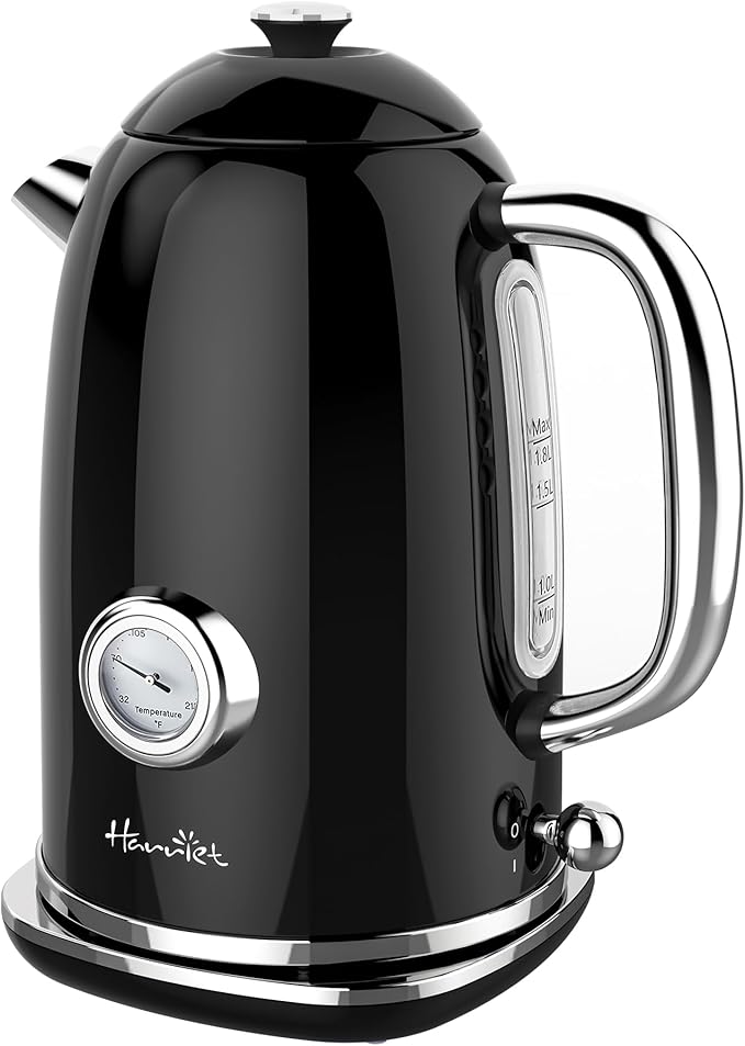 Harriet 61 oz Electric Kettle with Thermometer, Hot Water Pot, Retro