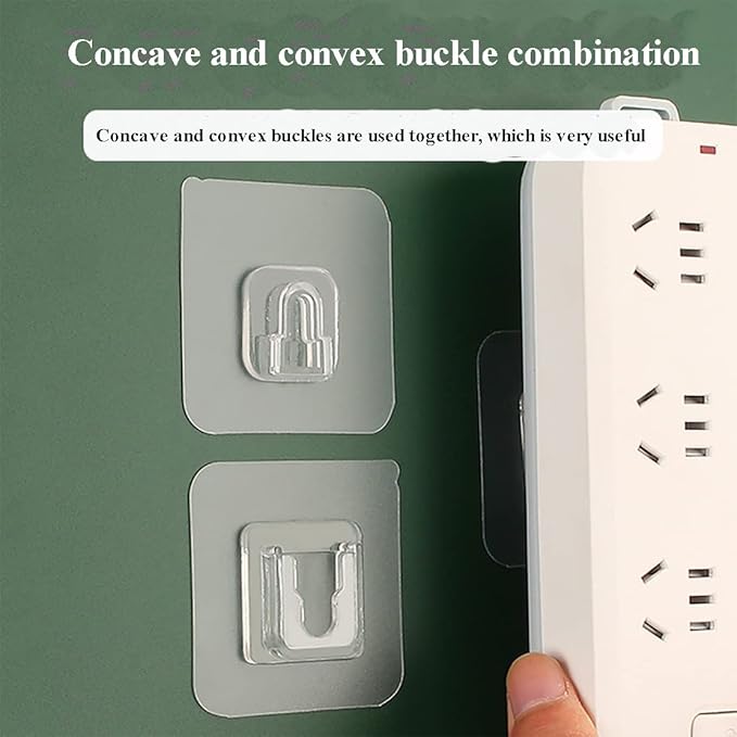 6 Pairs Wall Mounted Replacement Sticky Pads for Kitchen Bathroom Shower Caddy Organizer Rack Holder Nail Free Adhesive Hooks (6 Concave and 6 Convex)
