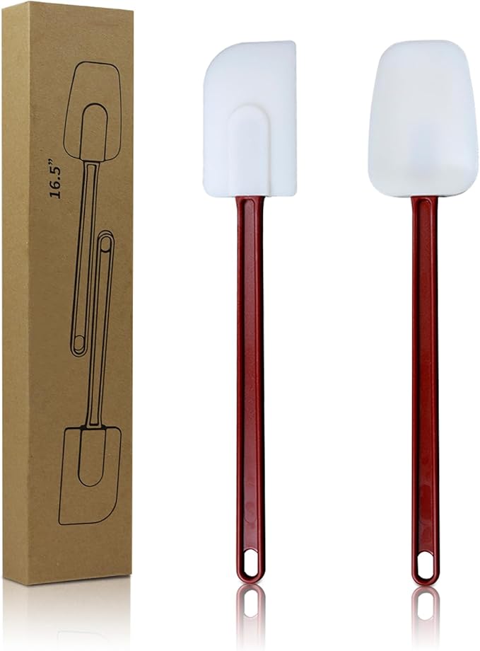 14 INCH Silicone Spatulas Heat Resistant Heavy Duty Rubber Spatulas Commercial Spatulas Set for Kitchen Use Silicone Cooking Utensils Sets of 2