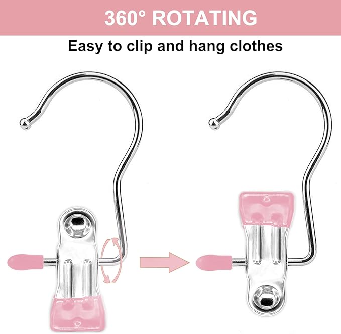 Boot Hangers for Closet, Hanging Clips Laundry Hooks Clothes Pins Closet Hanger Organizer Clamps Socks Towel Clips Heavy Duty Clothespins Bulk Hanger Clips for Closet Travel Pants Socks Handbags