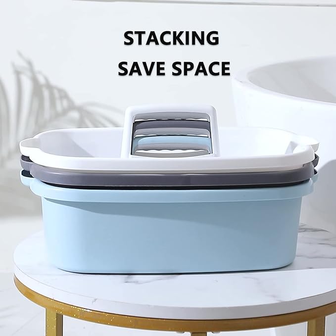 Large Cleaning Supplies Caddy Portable Shower Basket Supply Organizer with Handle Plastic Bucket Tool Storage for Bathroom, Bedroom, Kitchen, College Dorm, Garden, White 2 Pack