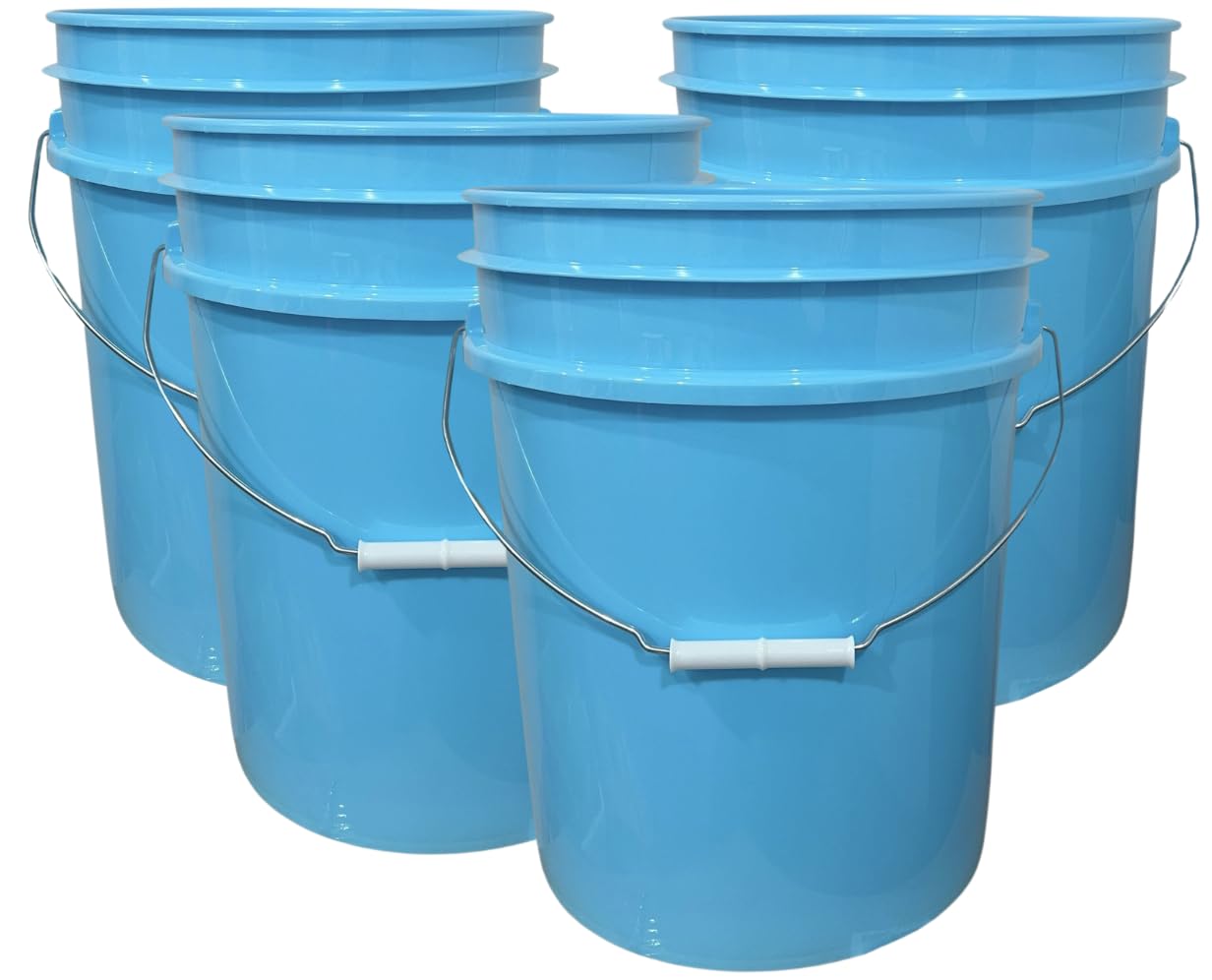 House Naturals 5 Gallon Premium HPDE Plastic Bucket - Made in USA Food Grade Container, BPA Free All Purpose Pail (5, Red)