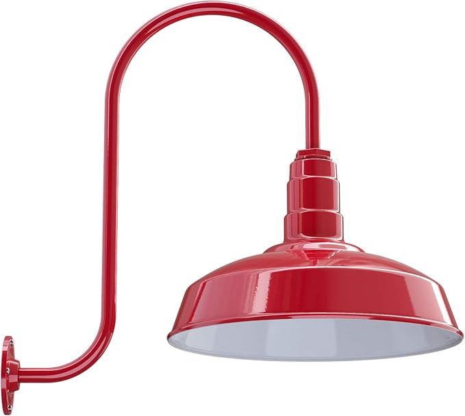 11" Straight Arm Barn Light Outdoor | Farmhouse | Modern Gray/Brass