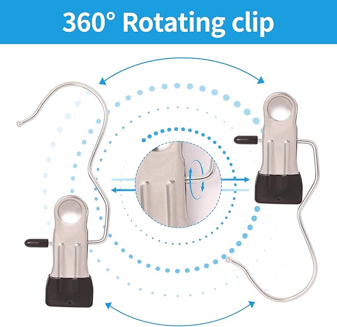 30 Pack Heavy Hanger Clips for Closet, Laundry Hooks Hanging Clips with, Clothespin for Clothes Pants,Clothes Pins Multi-Purpose Clip Big Hangers & Pants Clip Hangers for Hats Socks Towels Travel