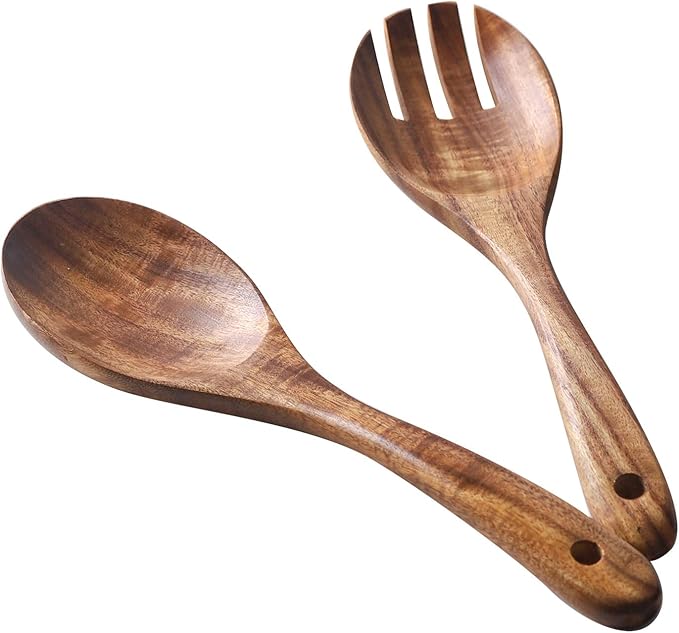 Muso Wood Acacia Salad Servers, 12-inch, Set of 2