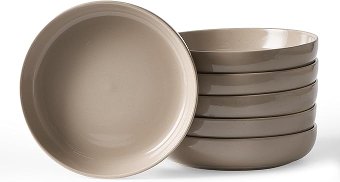 famiware Milkyway 33 oz Pasta Bowls Set of 4, Dark Gray