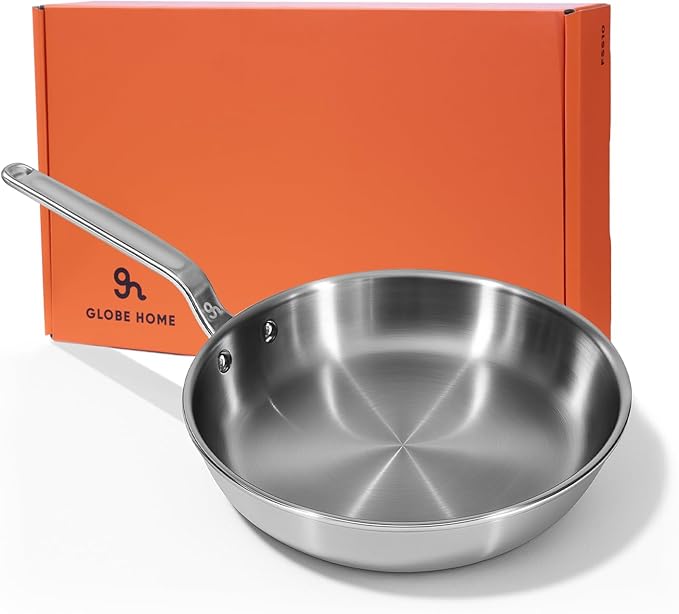 GLOBEHOME 10" 5-Ply Stainless Steel Frying Pan