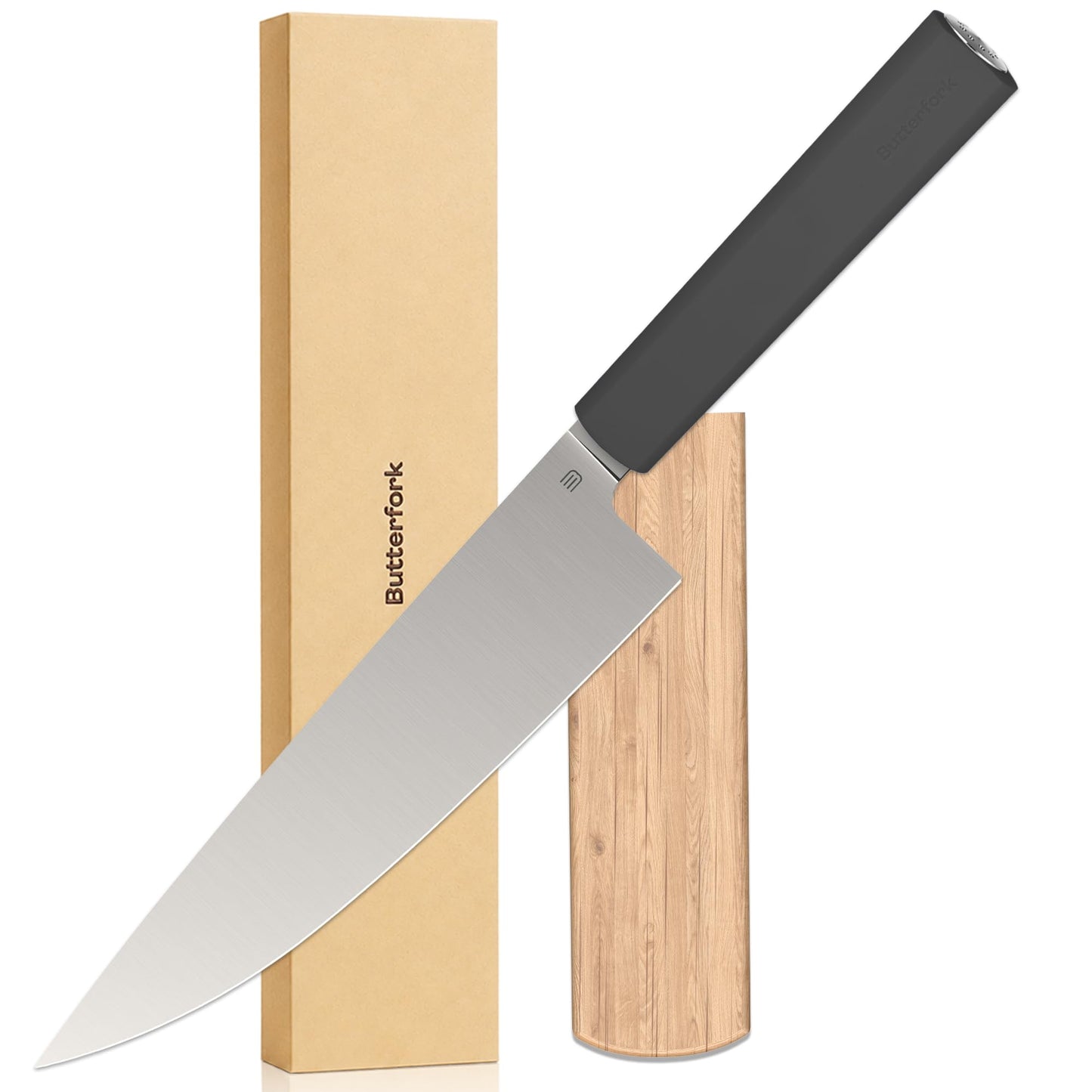 8 Inch Chef Knife, Kitchen Knife with AR-RPM9 Steel & Ergonomic ABS Handle