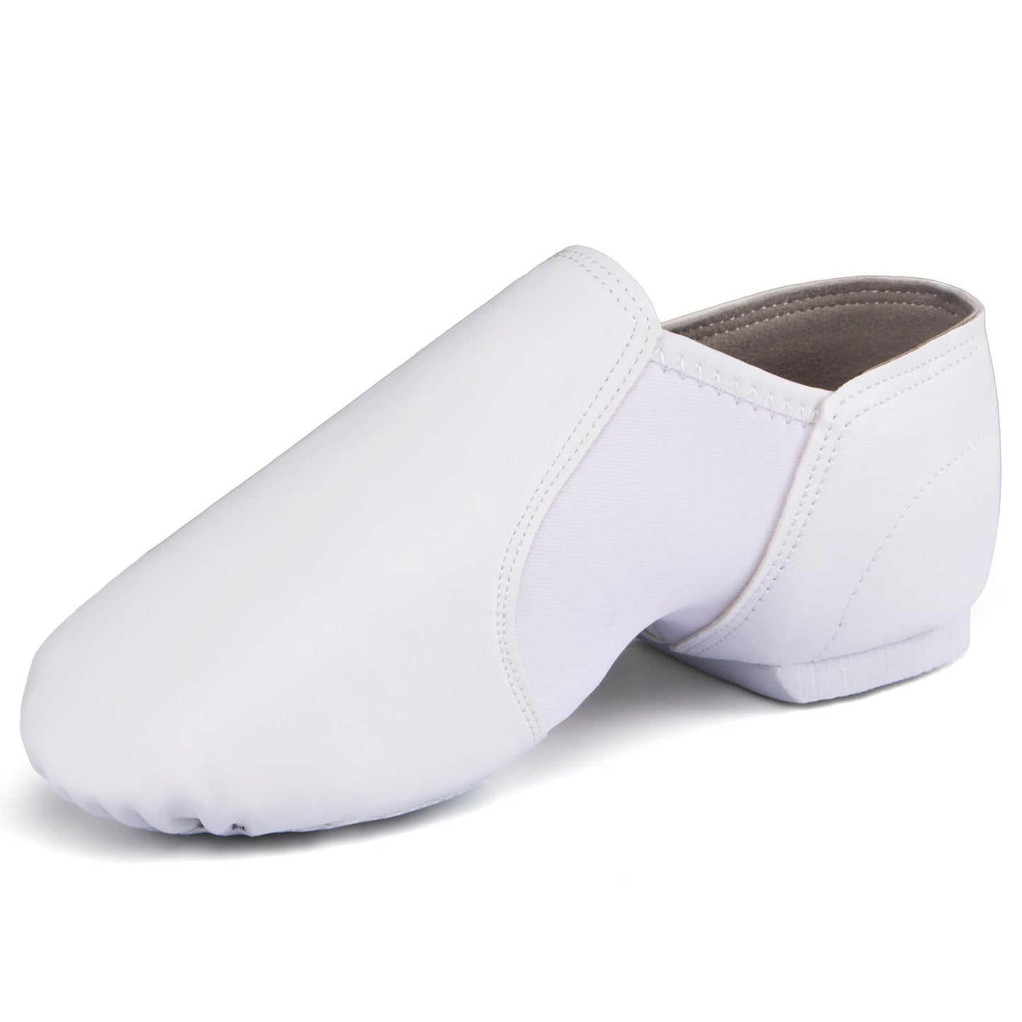 Linodes Unisex 006 PU Leather Upper Slip-on Jazz Shoe for Women and Men's Dance Shoes-Black 7.5M