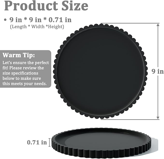 Silicone Bathroom Countertop and Vanity Tray, Round Silicone Bathroom Tray, Modern Bathroom Decor, Coffee Table Decor, Decorative Tray for Candle, Perfume, Plants (Black, 9 inch)
