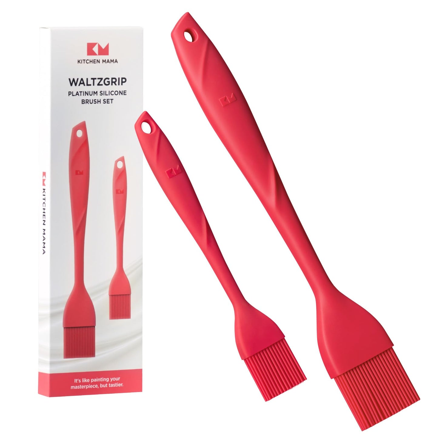Kitchen Mama WaltzGrip Platinum Silicone Basting Pastry Brush, Blue