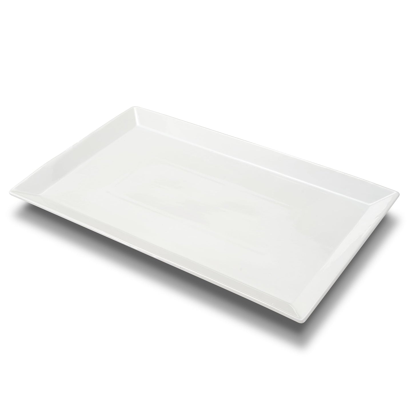 MIECOO Large Serving Platter, 18.5" x 11.5" White Porcelain Serving Tray
