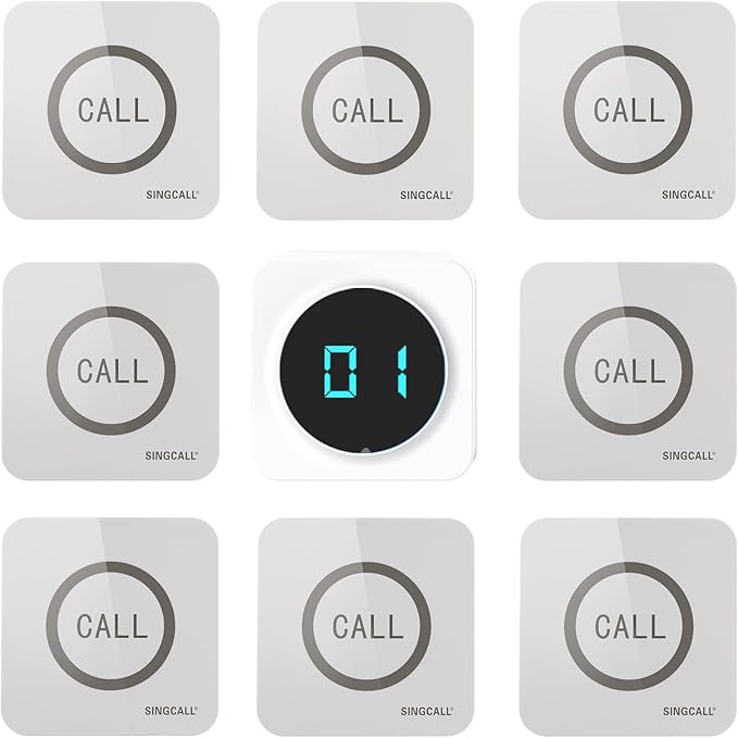 SINGCALL Restaurant Pager System Calling Receiver, Can't Be Used Alone