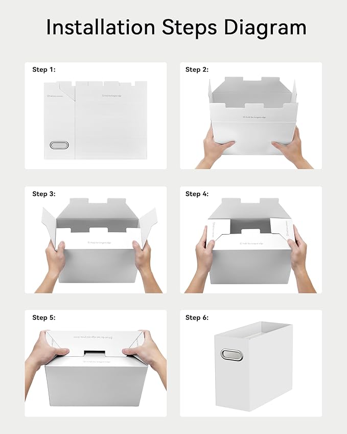 Oterri Cardboard File Organizer Box for Hanging File Folders Letter Size,File Box for Computer Desk,File Cabinet,Working Home,Office,Classroom (White, Letter Size - 8 Packs)