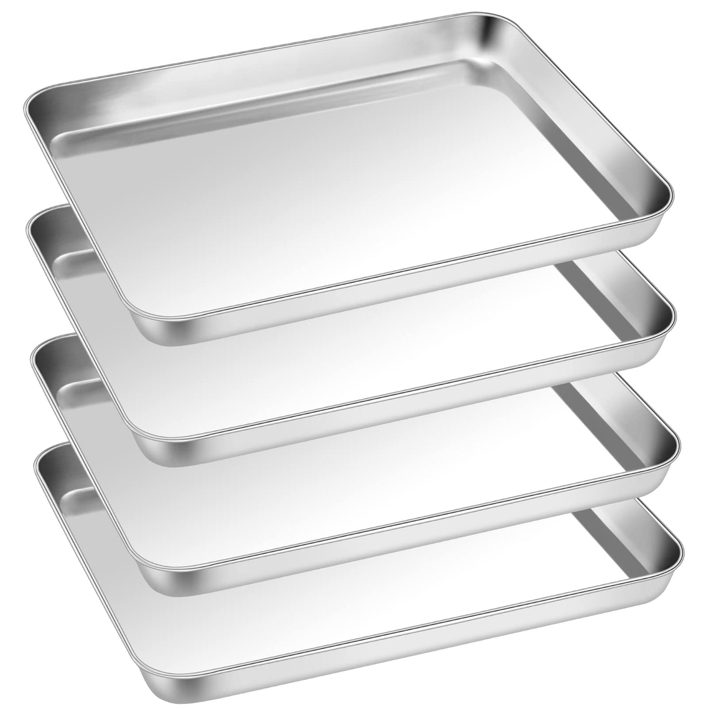 P&P CHEF Baking Sheet Pan, Stainless Steel Cookie Sheet, 12.5 Inch & 2 Pcs
