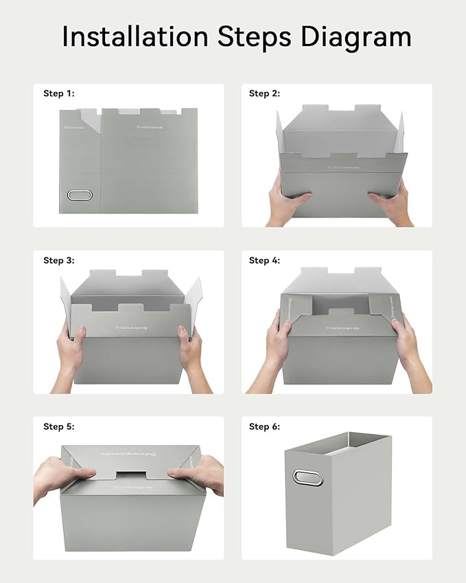 Oterri Cardboard File Organizer Box for Hanging File Folders Letter Size,File Box for Computer Desk,File Cabinet,Working Home,Office,Classroom (Colorblock, Letter Size - 8 Packs)