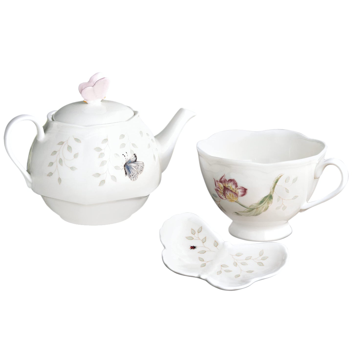 Lenox Butterfly Meadow Porcelain Teapot, 46oz