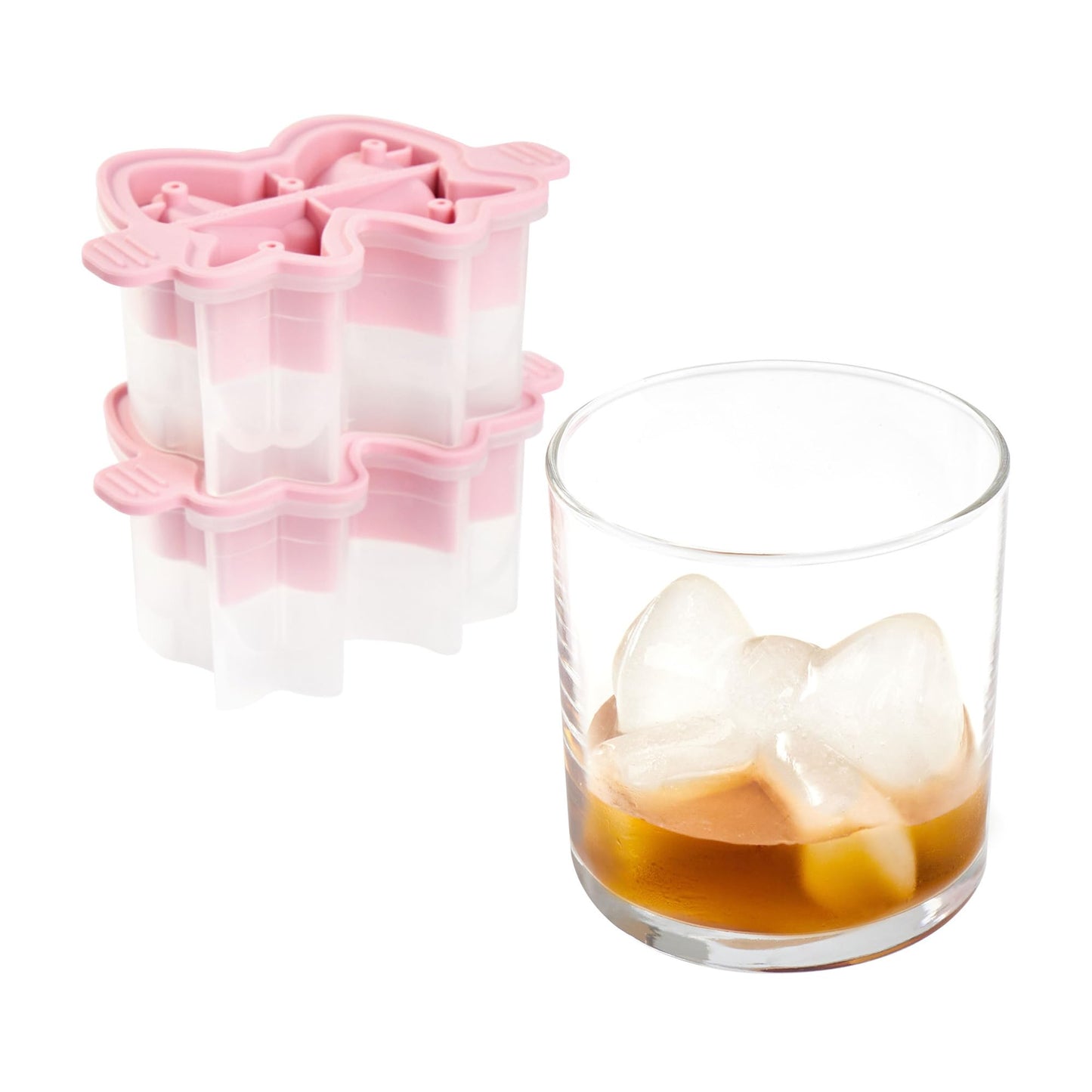 Tovolo Dots and Stripes Ornament Ice Cube Molds Set of 2 for Festive Holiday Drinks Christmas Gifts for Dad, BPA Free Dishwasher Safe Silicone Ice Molds for Cocktails