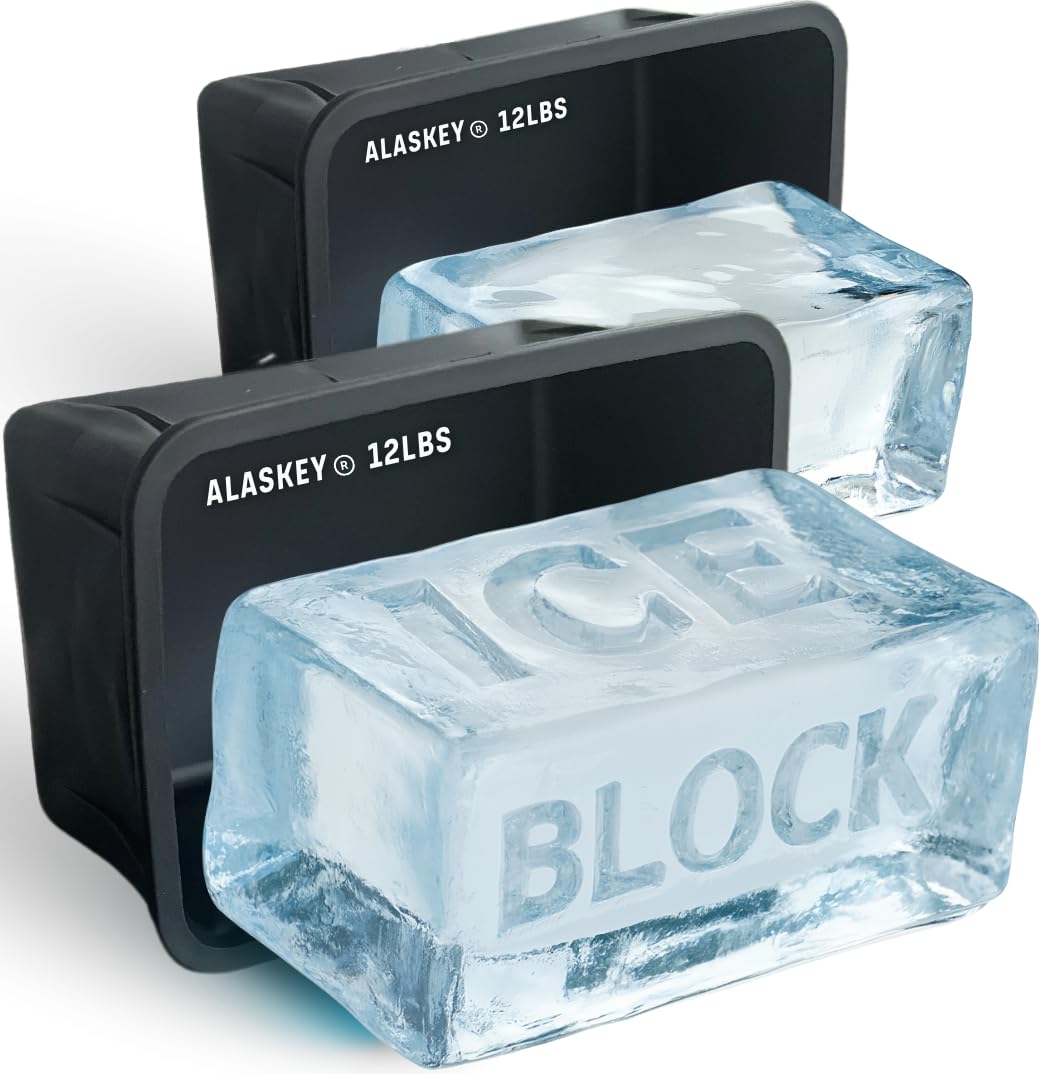 Alaskey® Giant Ice Block Mold 12 lbs (Single) | Create Perfect Reusable Ice Bricks | Professional Silicone Mold for Crafting Extra Large Ice Cubes, Ideal for Ice Baths, Coolers, Bartender Accessories