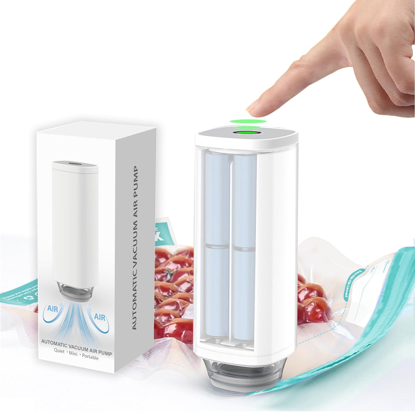 CABIBOX 20pcs Vacuum Sealer for food, Sous Vide Bags Reusable, BPA Free Food Vacuum Sealer Bags, Vacuum Zipper Bags Perfect for chicken breasts, fish fillets, veggies and daily meal prep.(8x12 Inch)