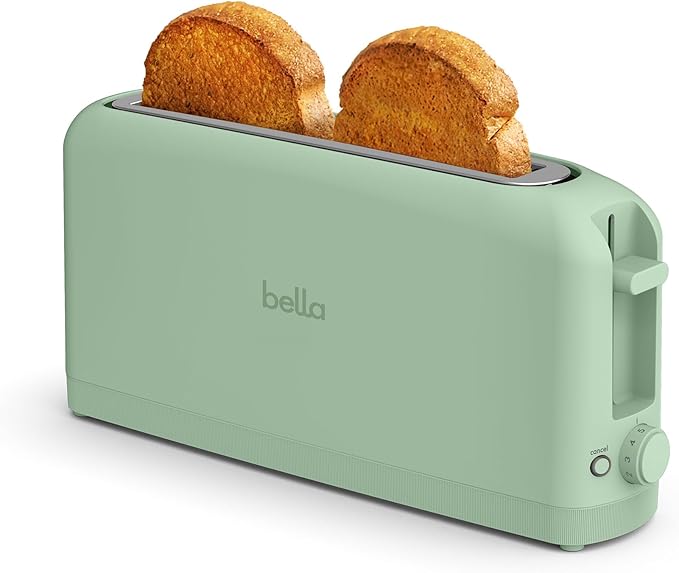 bella Fits-Anywhere™ 2-Slice Slim Toaster, Long Slot & Extra Wide, Surf