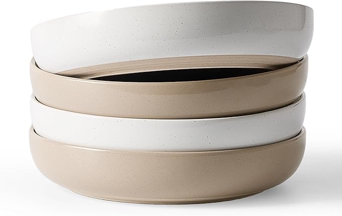 famiware Milkyway 33 oz Pasta Bowls Set of 4, Dark Gray