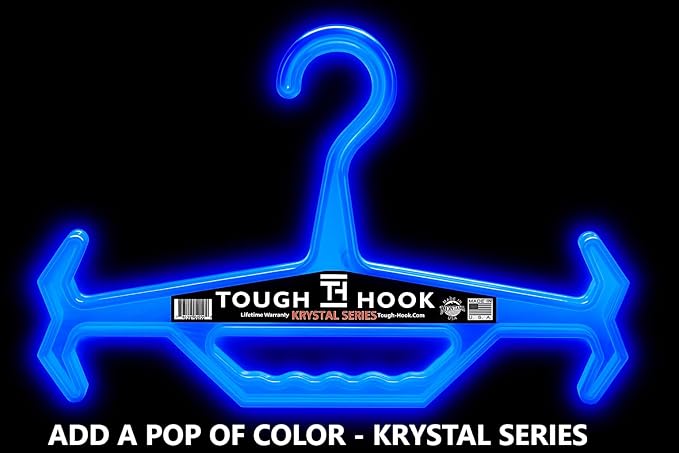 Original Xtreme KRYSTAL Translucent Heavy Duty Clear Hangers | American Made |Anti-Slip Tactical Hanger for Police Gear,Scuba Gear & Dive BCD,ABS Resin 200-lb Capacity Wetsuit Hanger Tough Hook-1 Pack
