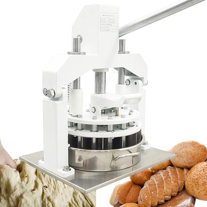 INTSUPERMAI Manual Dough Divider Cutter Machine 36PCS Tabletop Dough Divider Rounder 3 Pans Hydraulic Dough Equal Cutter Machine 1.06oz-5.64oz One Piece