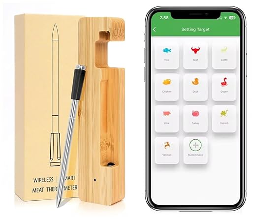 Smart Meat Thermometer 656FT Remote Range Digital Cooking Food Thermometer