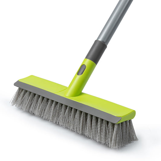 Floor Scrub Brush 57" Long Handle Scrub Brushes for Cleaning 2 in 1 Deck Brush for Cleaning Concrete, Patio, Garage, Kitchen, Carpet and Bathroom