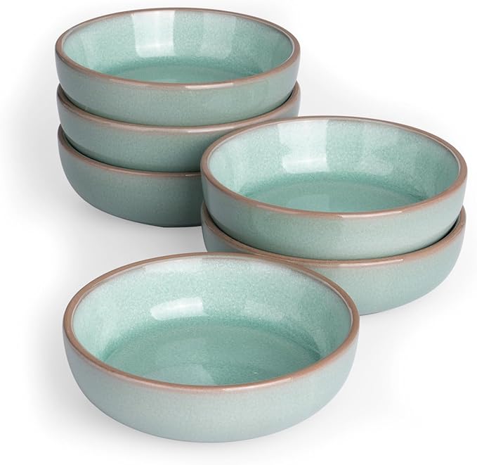famiware Ceramic Soy Sauce Dish, 3oz Dipping Bowls Set of 6, Verdure